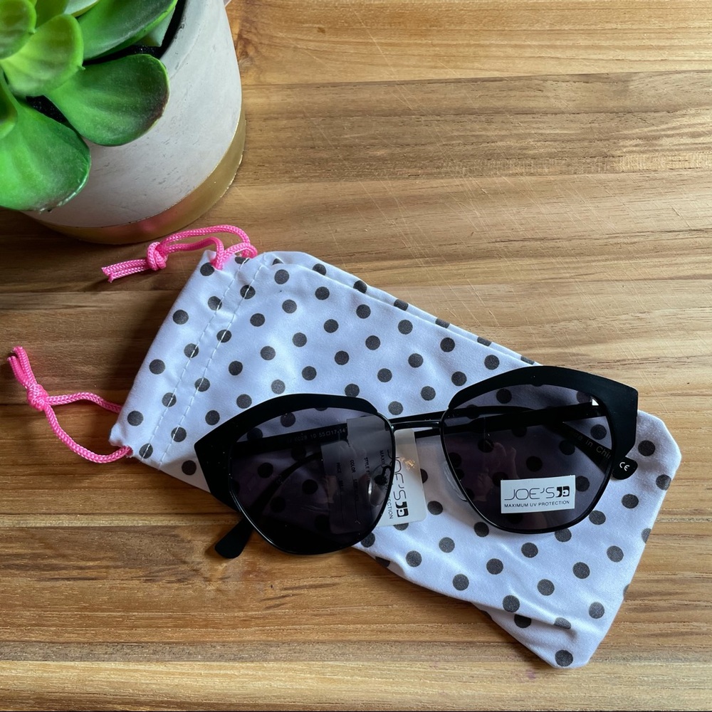 Joe’s Jeans Square Satin Black Sunglasses NWT - Picture 7 of 7